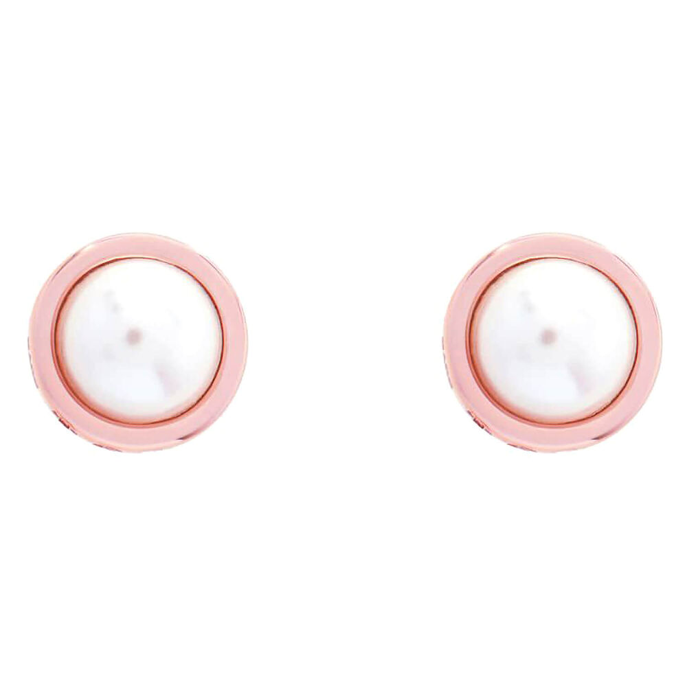 Ted Baker Sinaa Rose Gold Gold Plated Pearl Stud Earrings