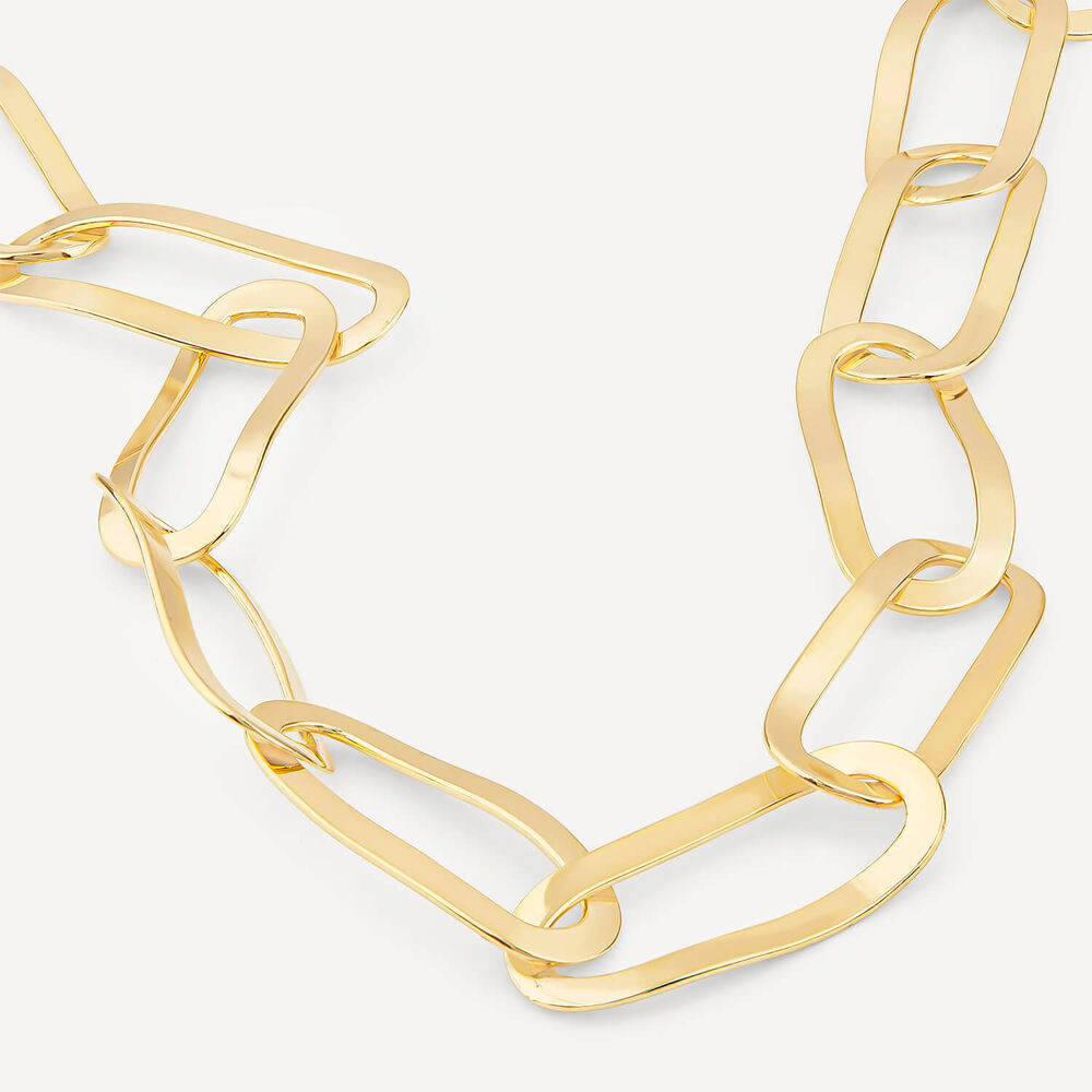 Yellow Gold Plated Sterling Silver Open Oval Link Necklet image number 2