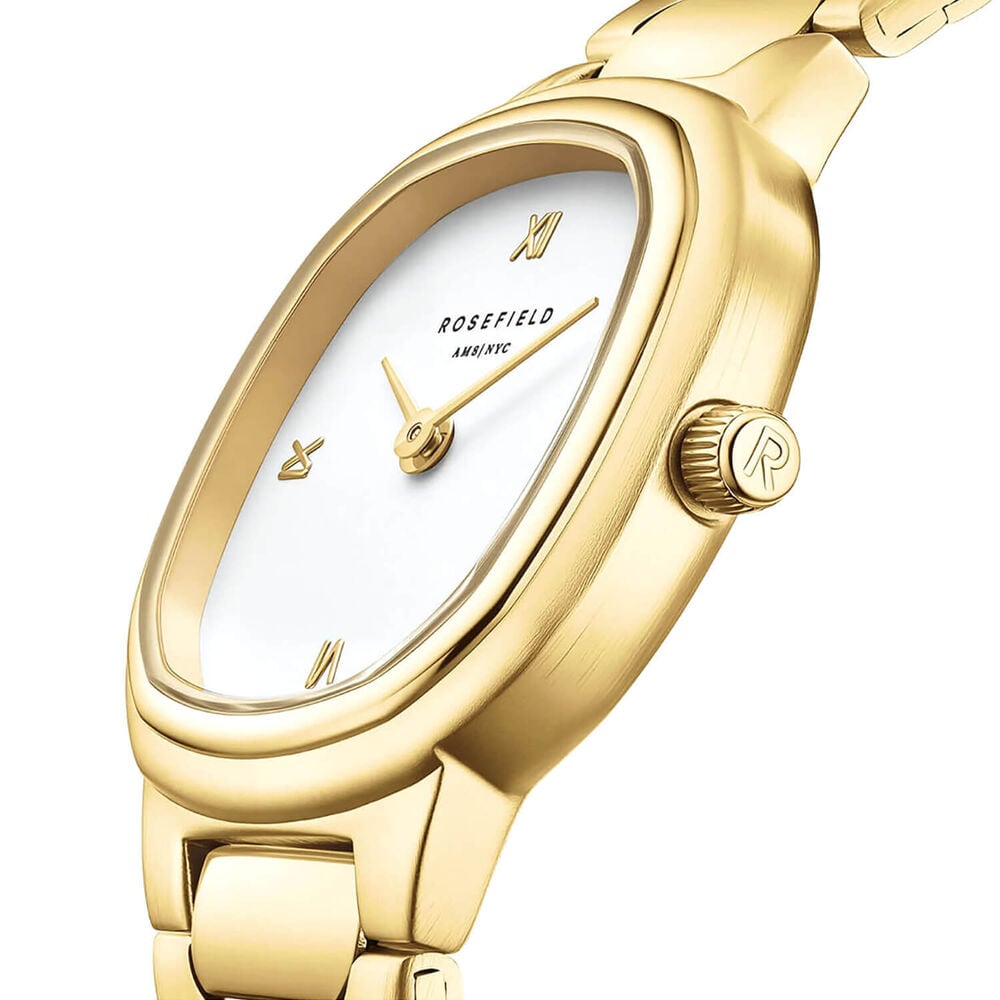 Rosefields Gaia XS 25mm White Dial Gold Tone Stainless Steel Bracelet Watch