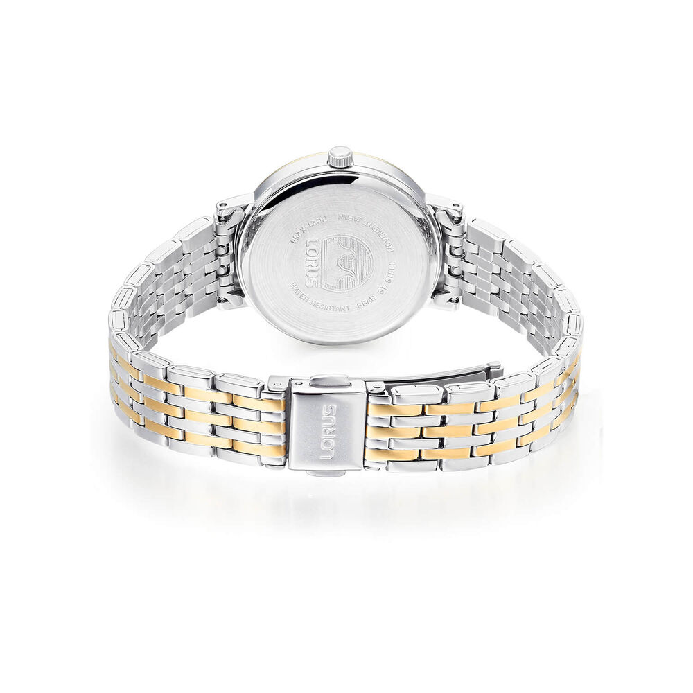 Lorus Quartz Ladies 30mm White Dial Two-Tone Steel Bracelet Watch image number 2