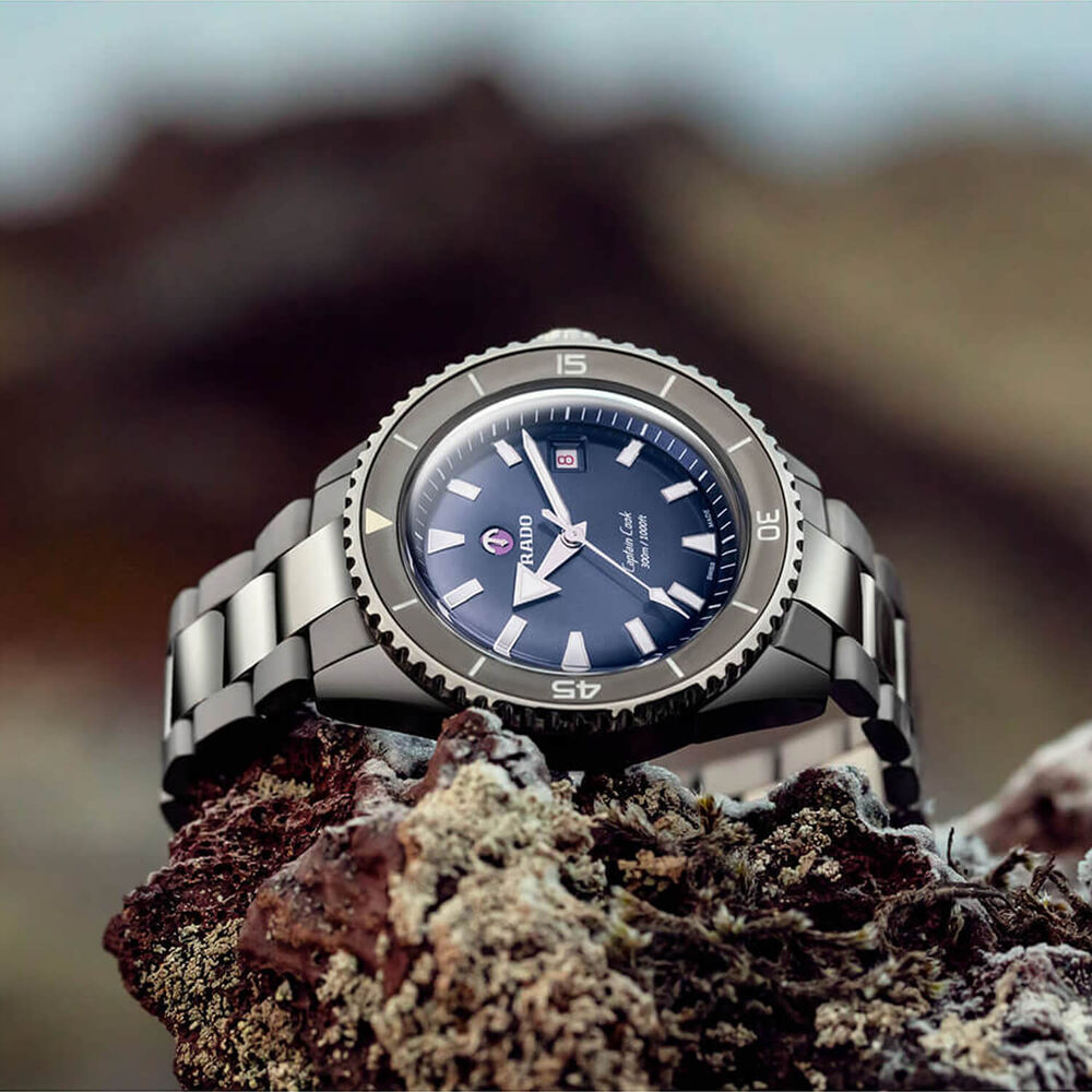 Rado Captain Cook High-Tech Ceramic Diver 43mm Automatic Blue Dial Ceramic Case Bracelet Watch