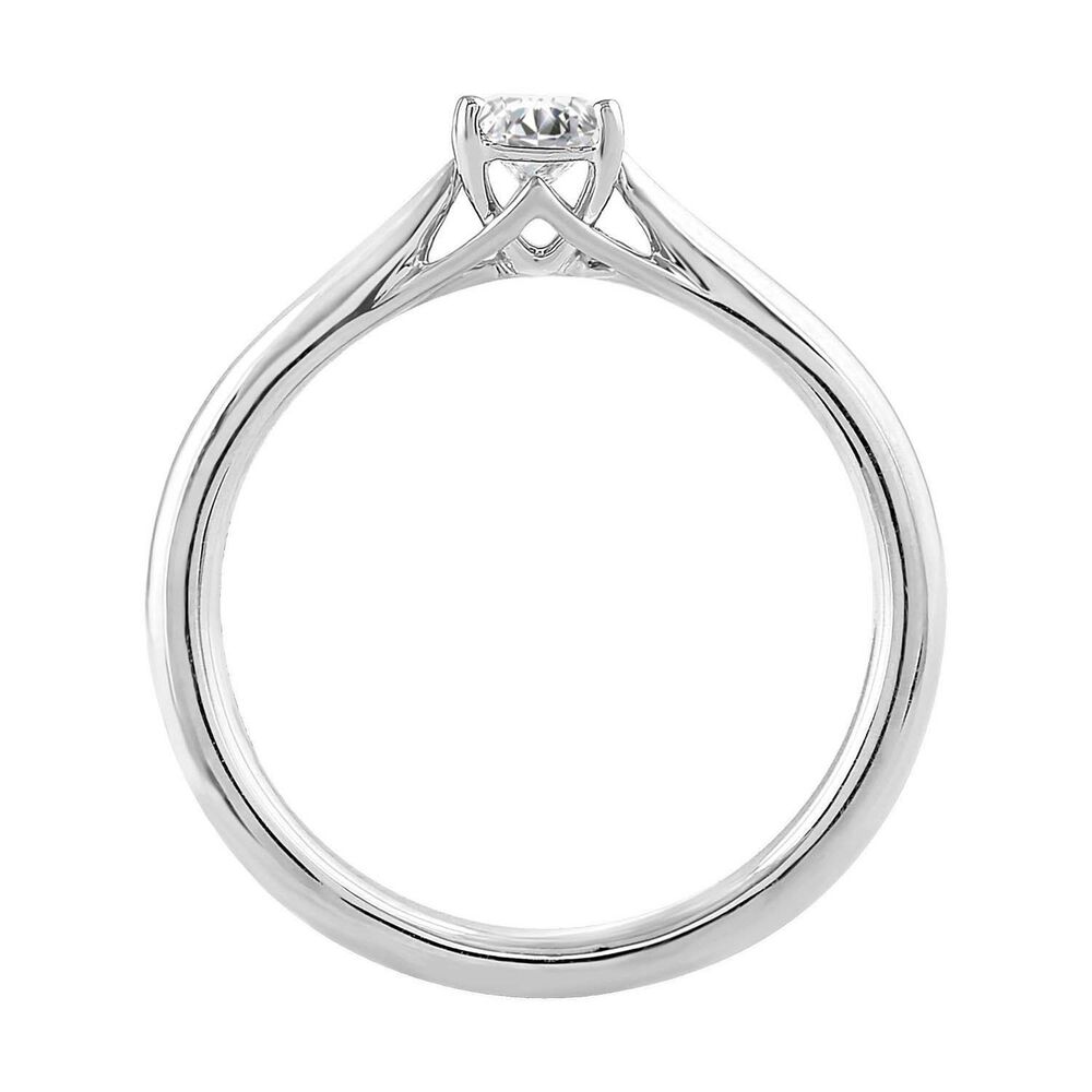 Platinum 0.25ct Princess Diamond Orchid Setting Ring image number 1