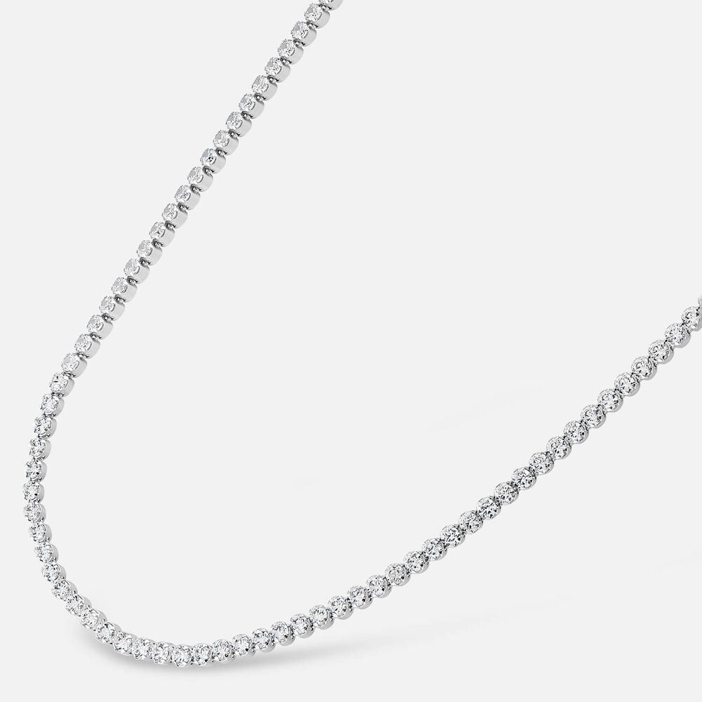 Sterling Silver Single Row Crystal Necklet