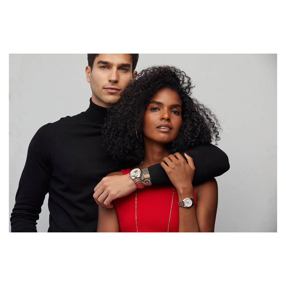 Bulova Ladies' Classic Silver Dial Diamond Steel&Rose Gold PVD Bracelet Watch image number 3