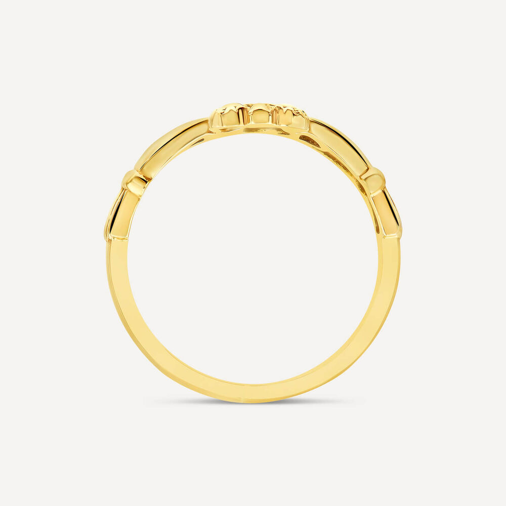9ct Yellow Gold Hollow Back Claddagh Ring image number 3