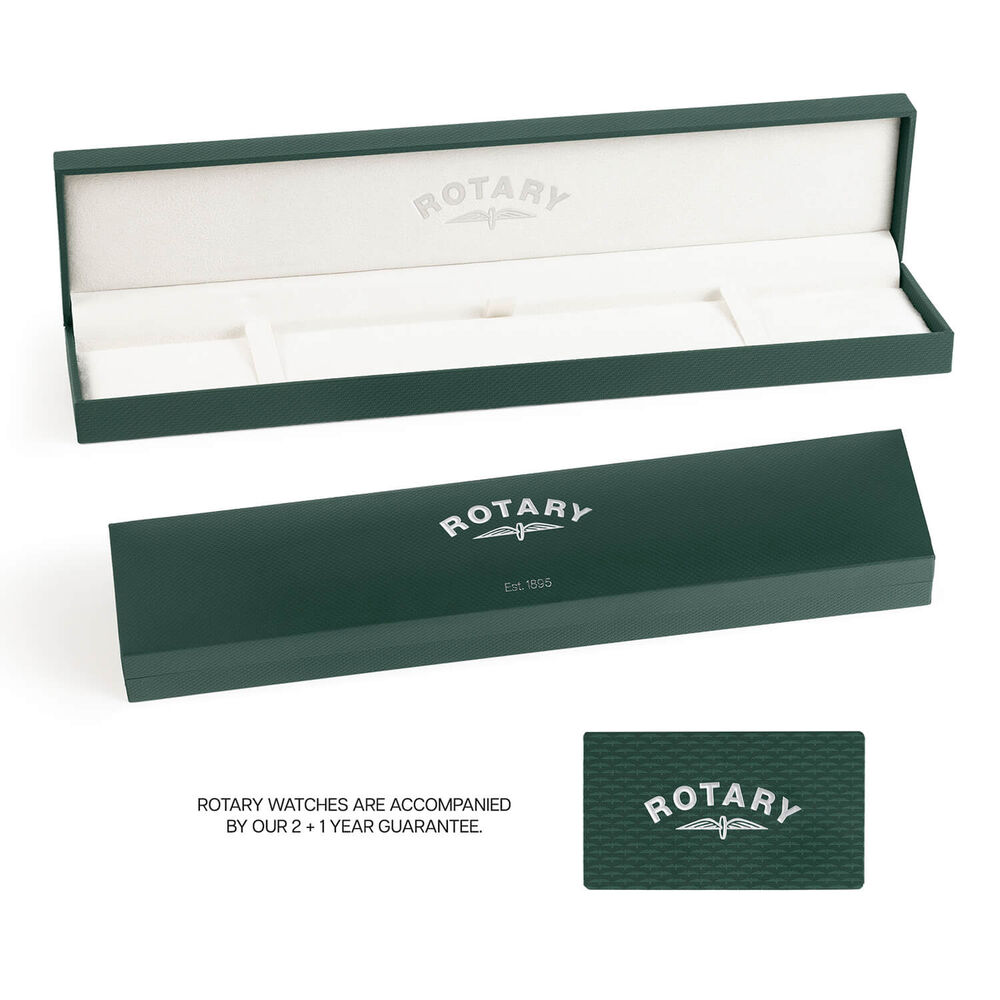 Rotary Ultra Slim 38mm Silver Dial Brown Leather Strap Watch