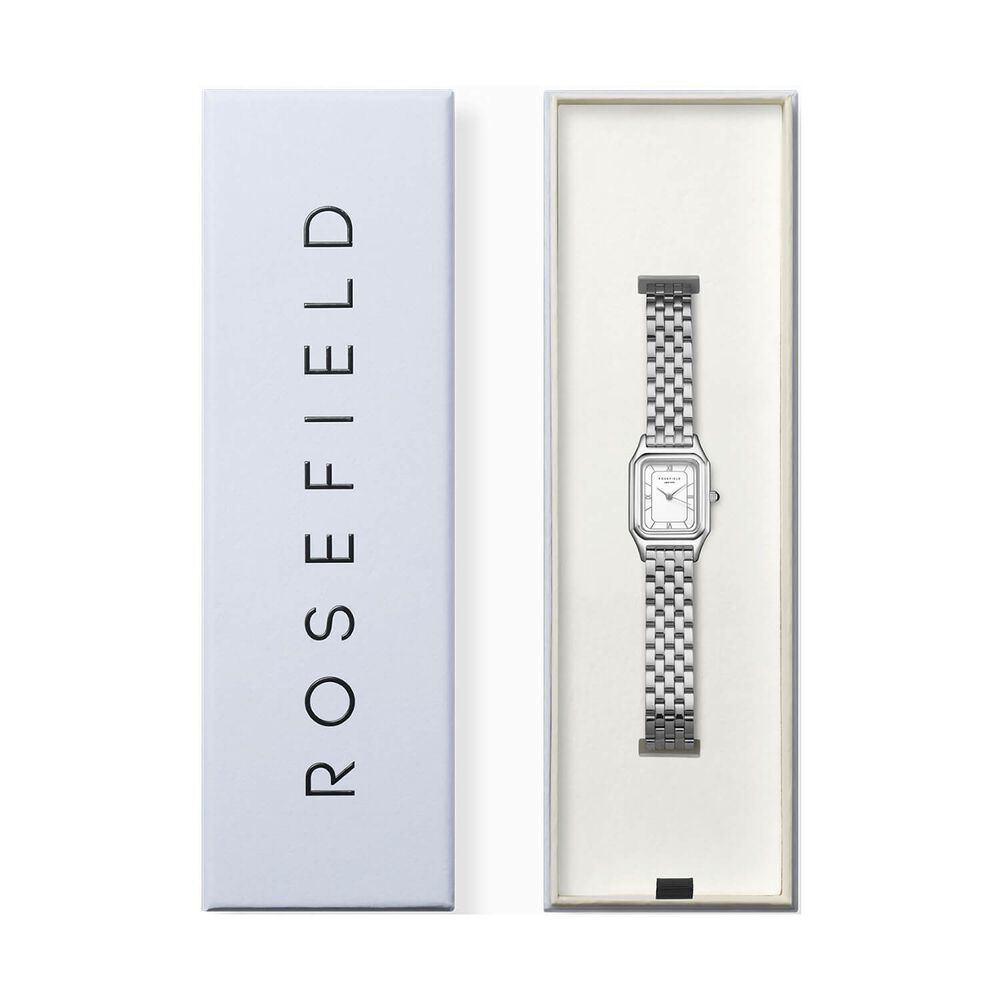 Rosefield Ivy White Silver 21x26mm Dial Stainless Steel Bracelet Watch image number 4