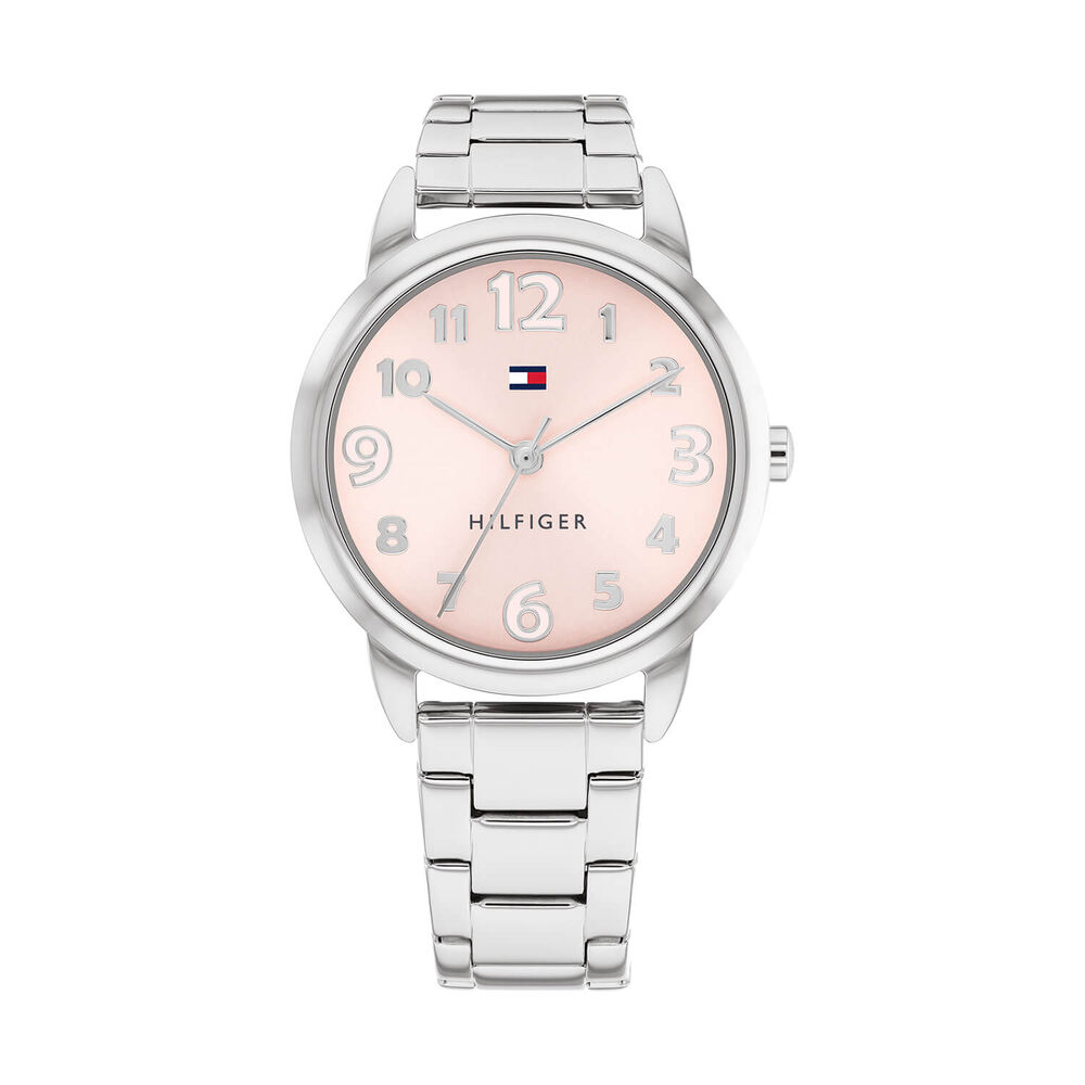 Tommy Hilfiger Girls 34mm Pink Dial Steel Bracelet Watch