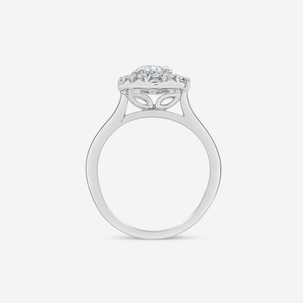 Born Platinum 2.24ct Lab Grown Oval Halo Diamond Ring image number 1