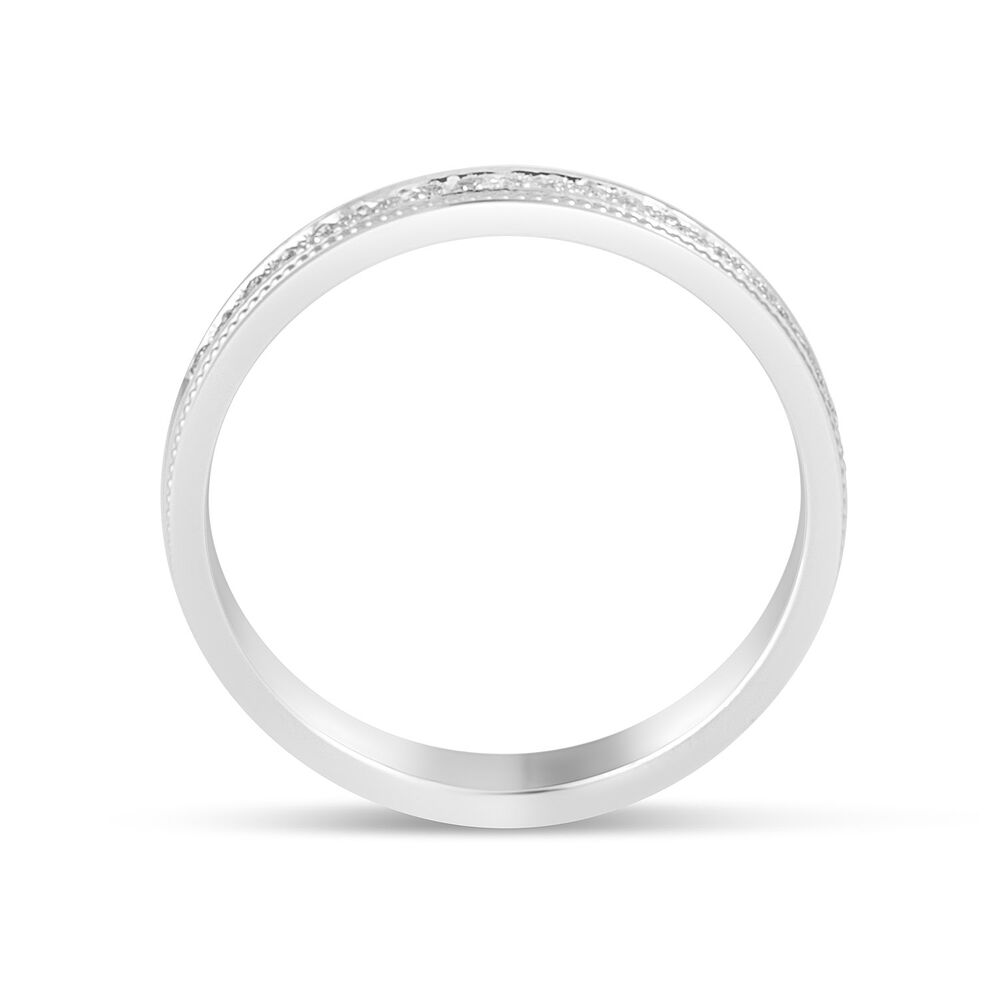 9ct White Gold 0.10ct Diamond Dot 2.5mm Ladies' Wedding Ring image number 2