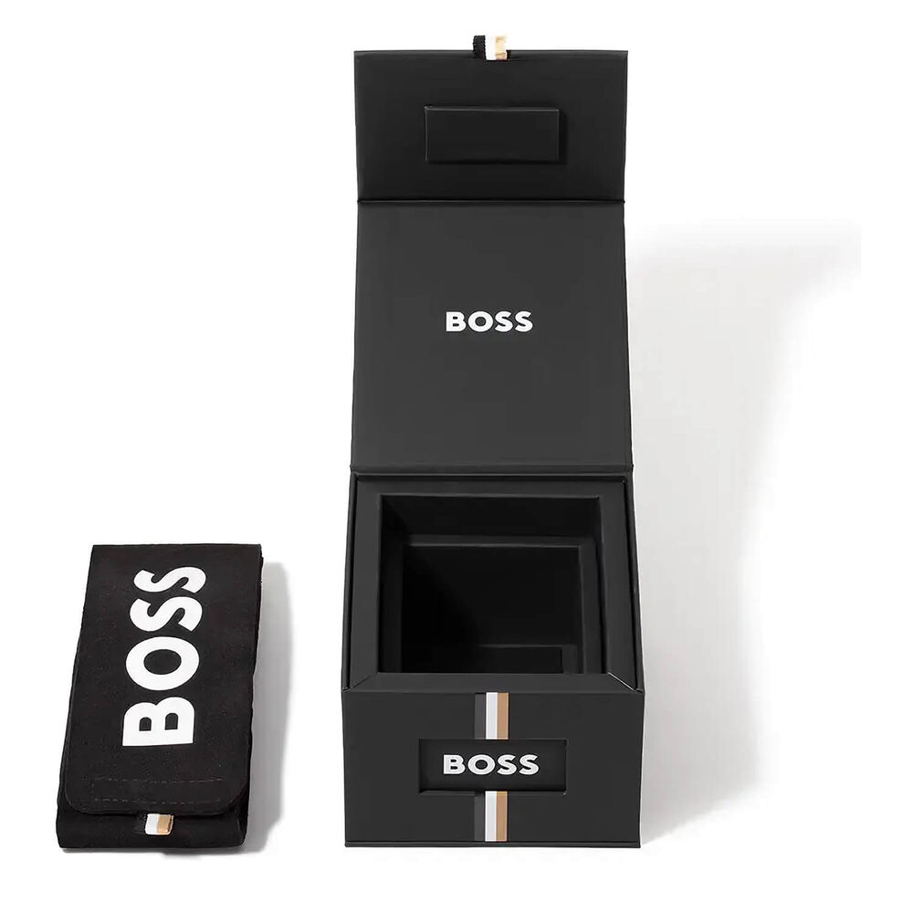 BOSS Strike 41mm Black Dial Black Steel Bracelet Watch image number 4