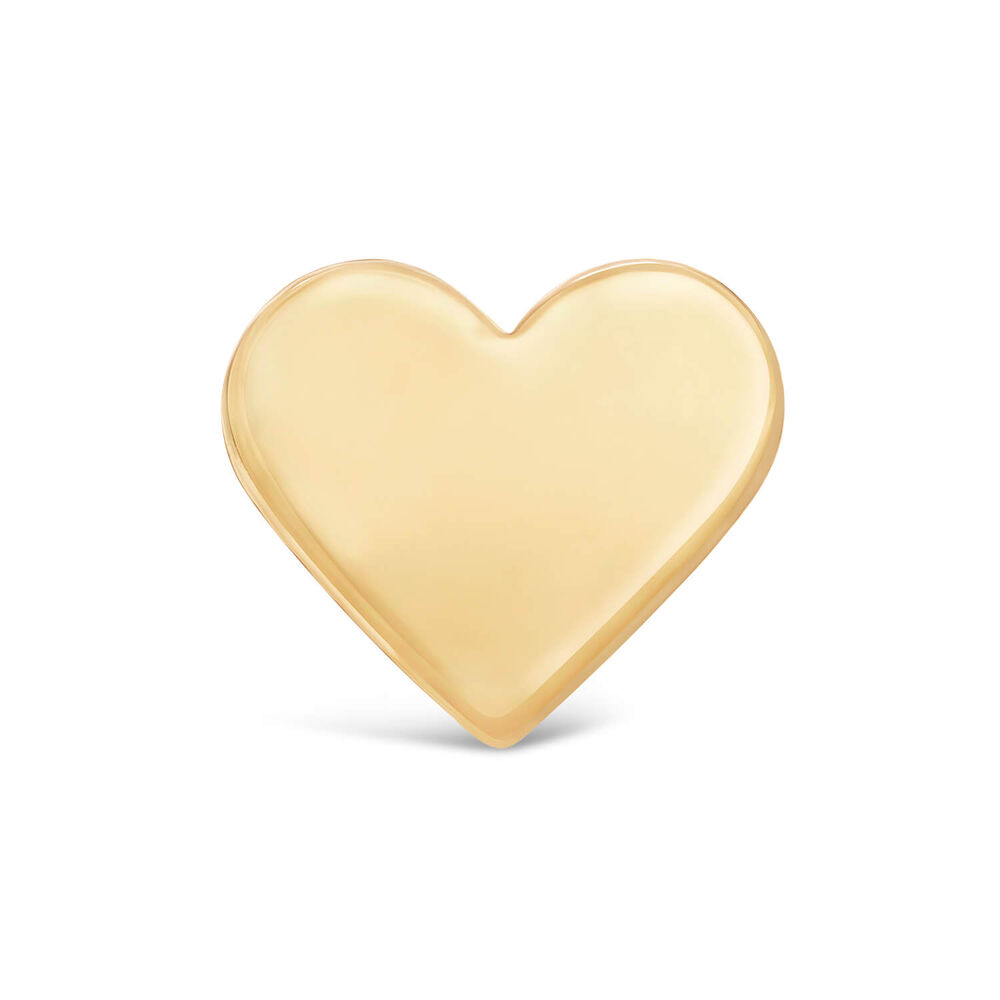 9ct Yellow Gold Plain Polished Heart Single Stud Earring image number 0