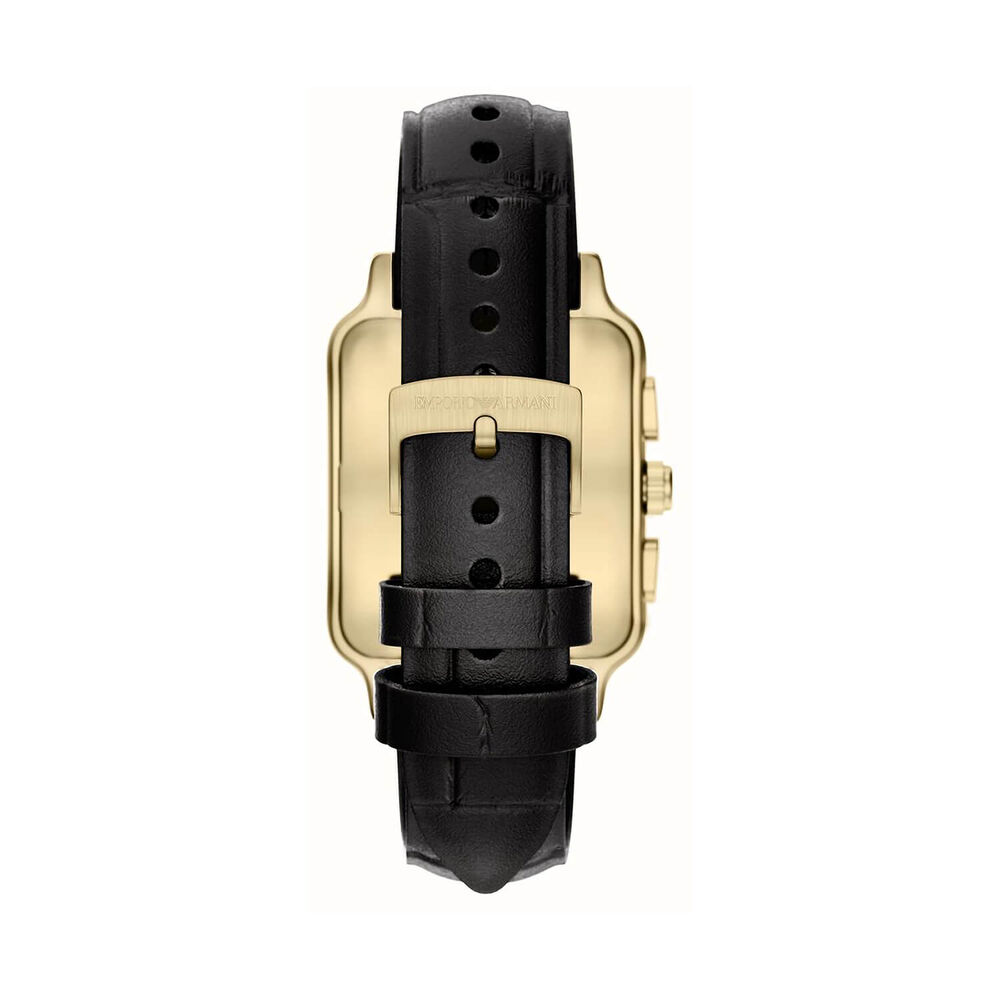 Emporio Armani Diego 38mm Black Dial Black Leather Strap Watch