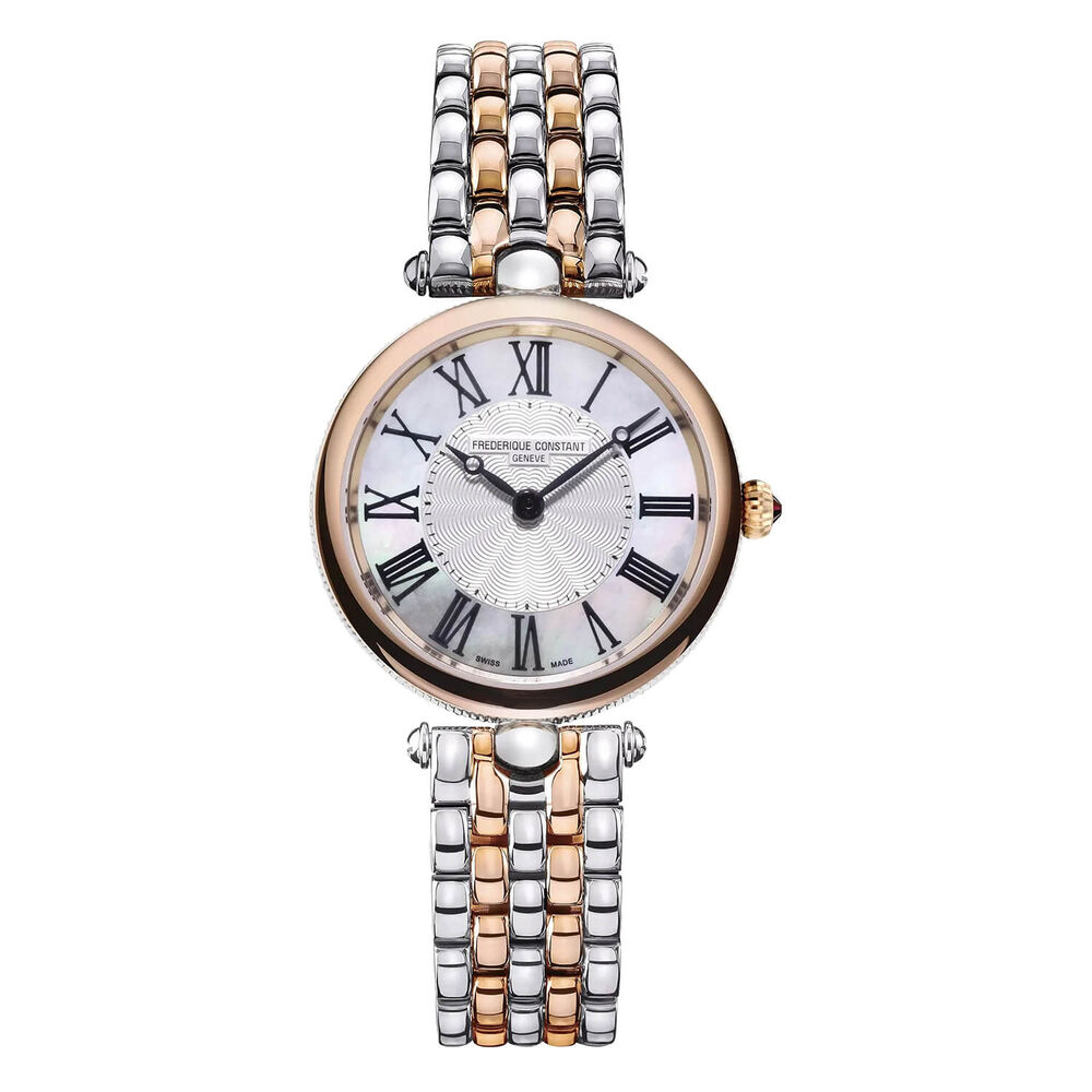 Frederique Constant Art Deco Round Quartz Steel & Rose Gold Bracelet Watch image number 0