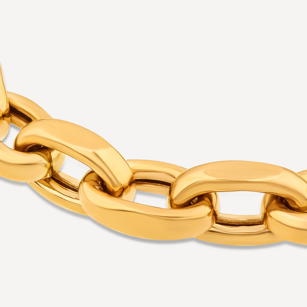 9ct Yellow Gold Diamond Cut Belcher Link Bracelet image number 2