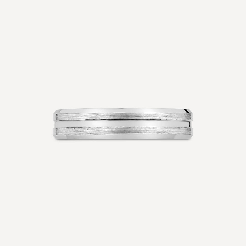 Tungsten Matte Centre Groove Polished Edge 5mm Men's Ring