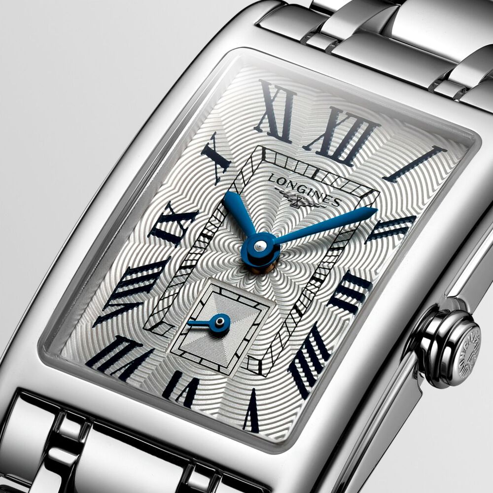 Longines DolceVita 20.80 X 32.00 mm Silver "flinque" Dial Blue Index Steel Case Watch image number 5