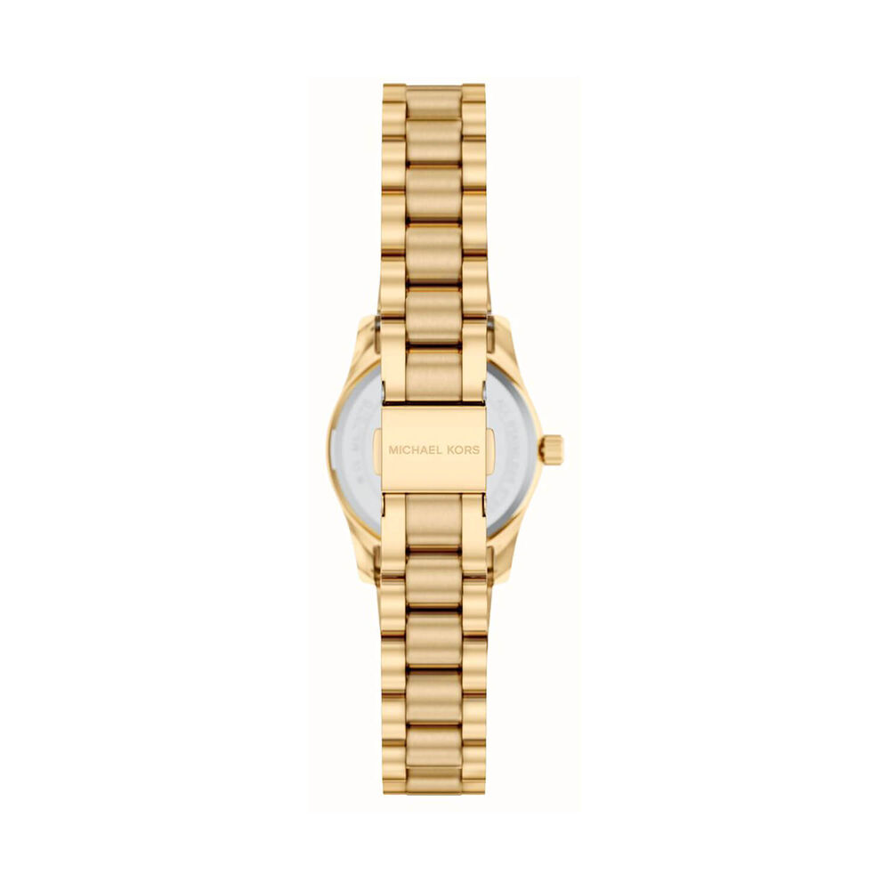 Michael Kors Petite Lexington 26mm Brown Dial Yellow Gold Tone Bracelet Watch