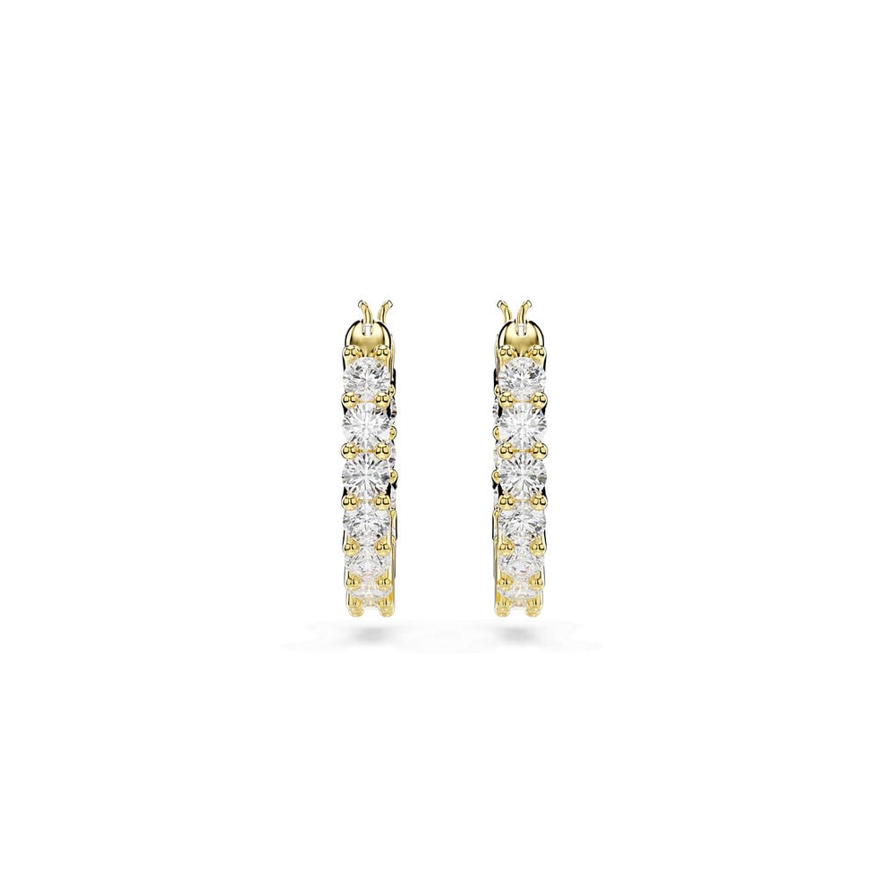 Swarovski Matrix Vittore Cubic Zirconia 18ct Yellow Gold FInished Hoop Earrings