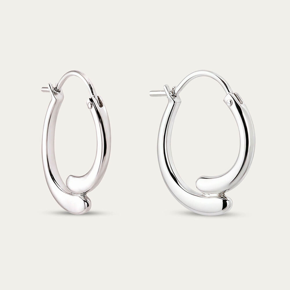 Sterling Silver Overlap Hoop Earrings