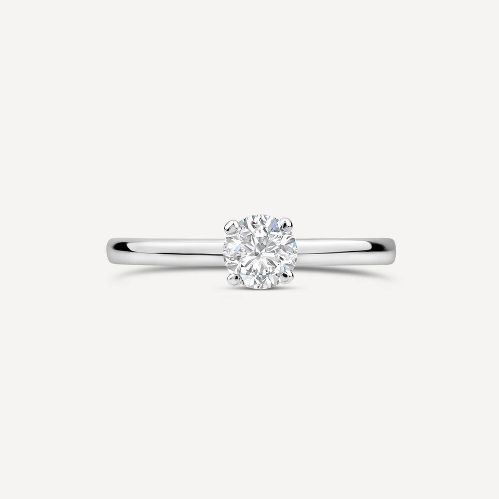 Northern Star 0.56ct Diamond Solitaire & Hidden Halo Platinum Ring