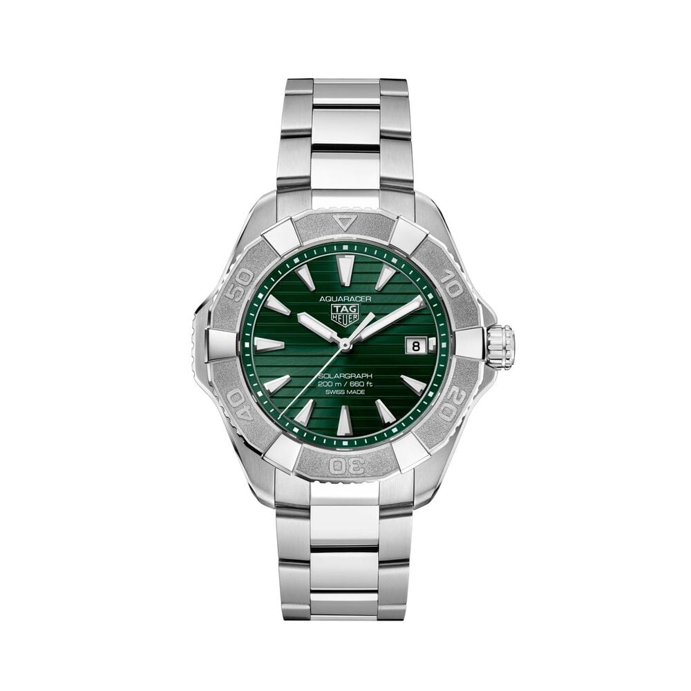 TAG Heuer Aquaracer Professional Solargraph 200 40mm Green Dial Steel Bracelet Watch
