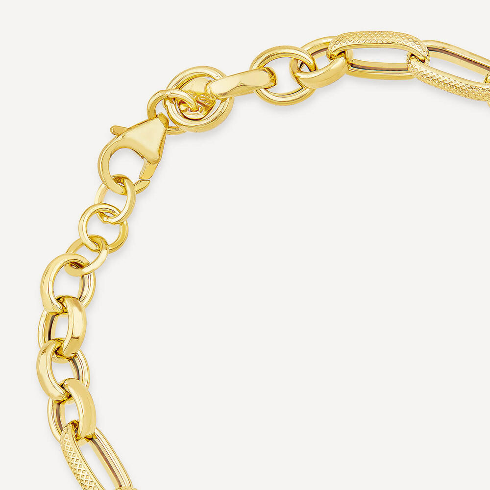9ct Yellow Gold Belcher Curbed Link Bracelet image number 4