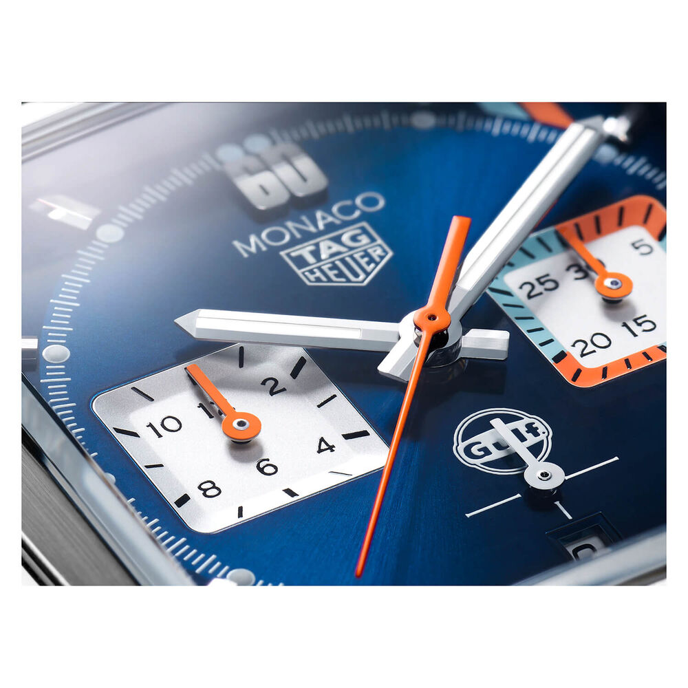 TAG Heuer Monaco Gulf Edition 39mm Blue Dial & Leather Strap Watch