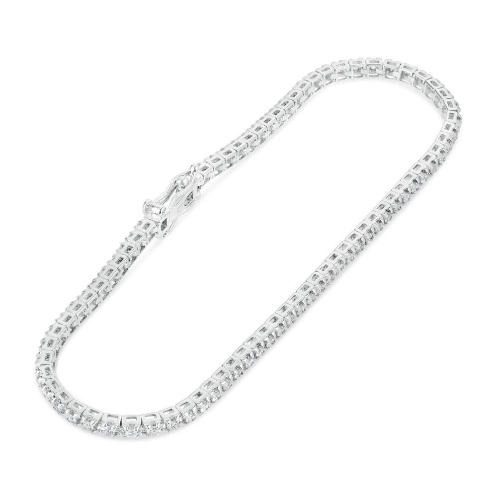 9ct White Gold 1.00ct Diamond Row Bracelet image number 1