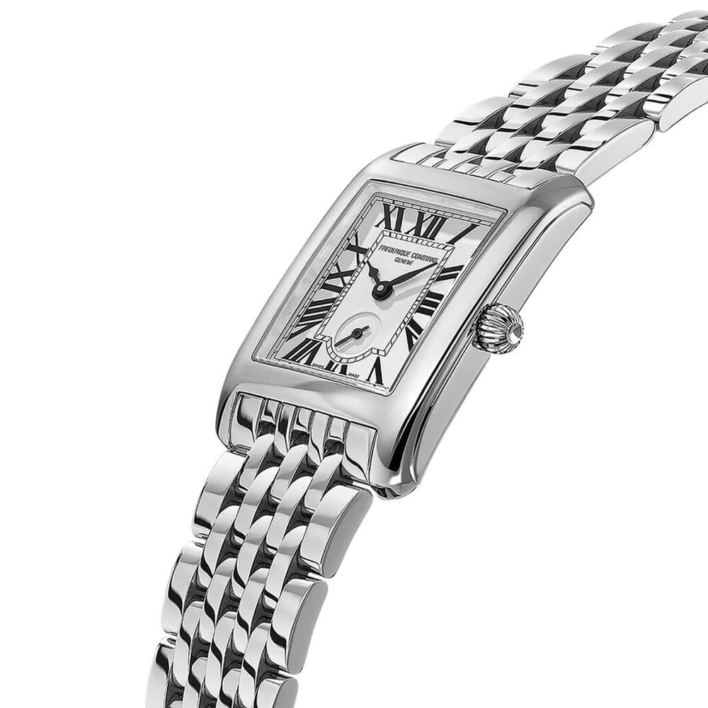Frederique Constant Classics Caree Small Seconds 36x25.2mm Silver Dial Steel Bracelet Watch image number 1