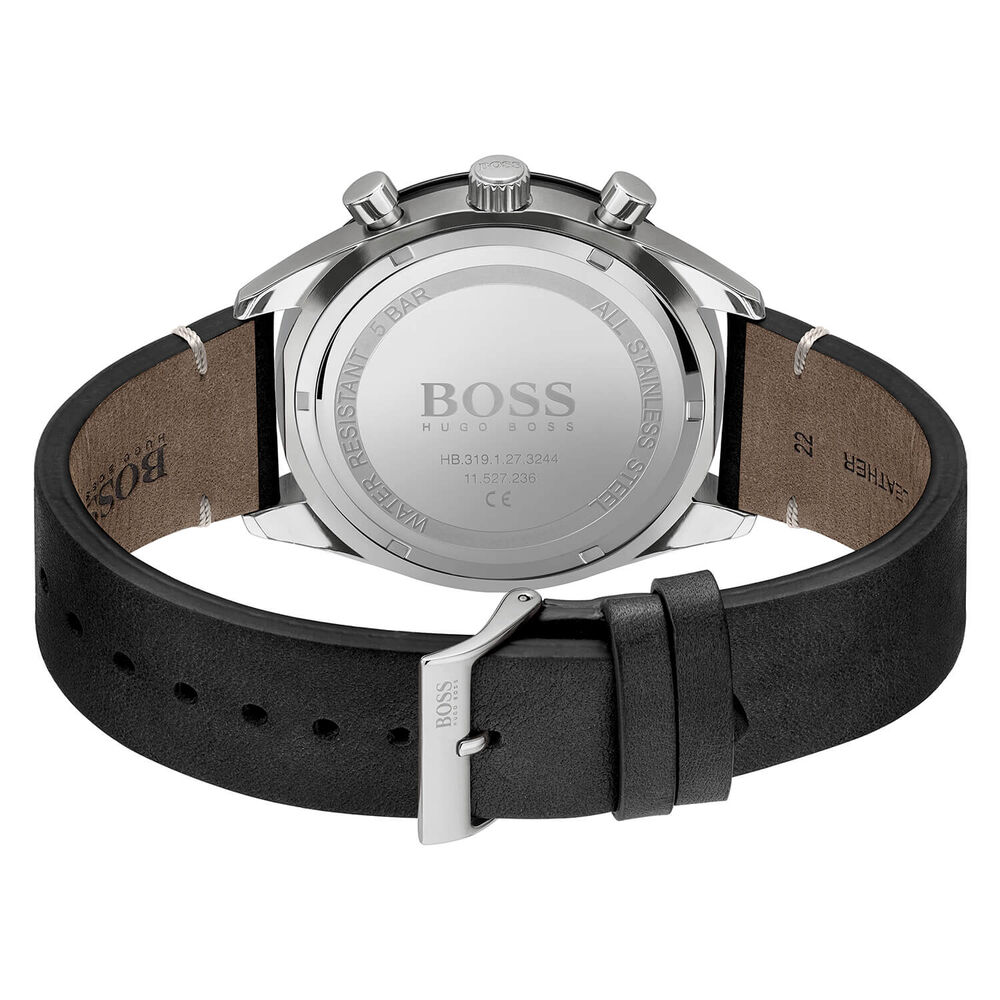BOSS Santiago 44mm Black Dial Chronograph Steel Case Black Strap Watch