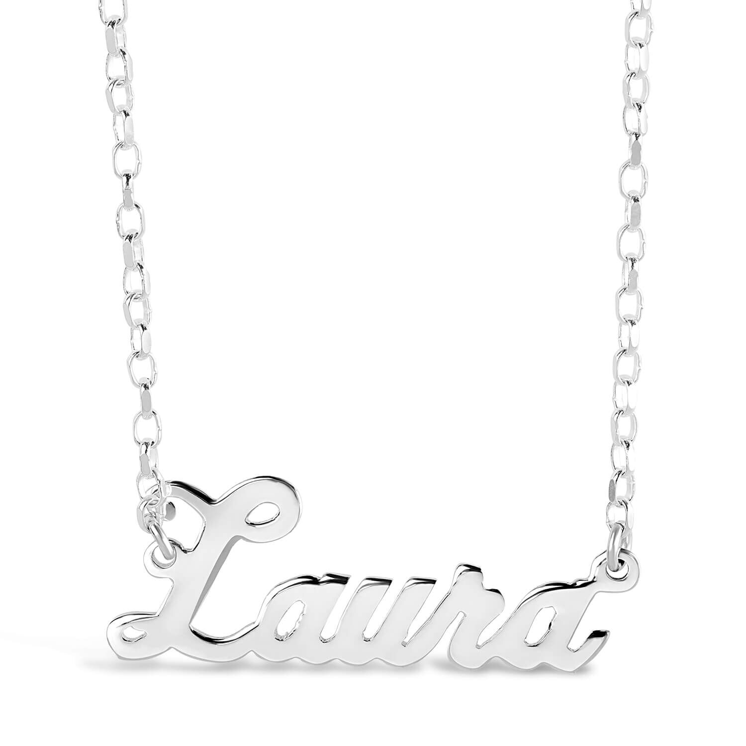 Personalised silver name necklace cheap