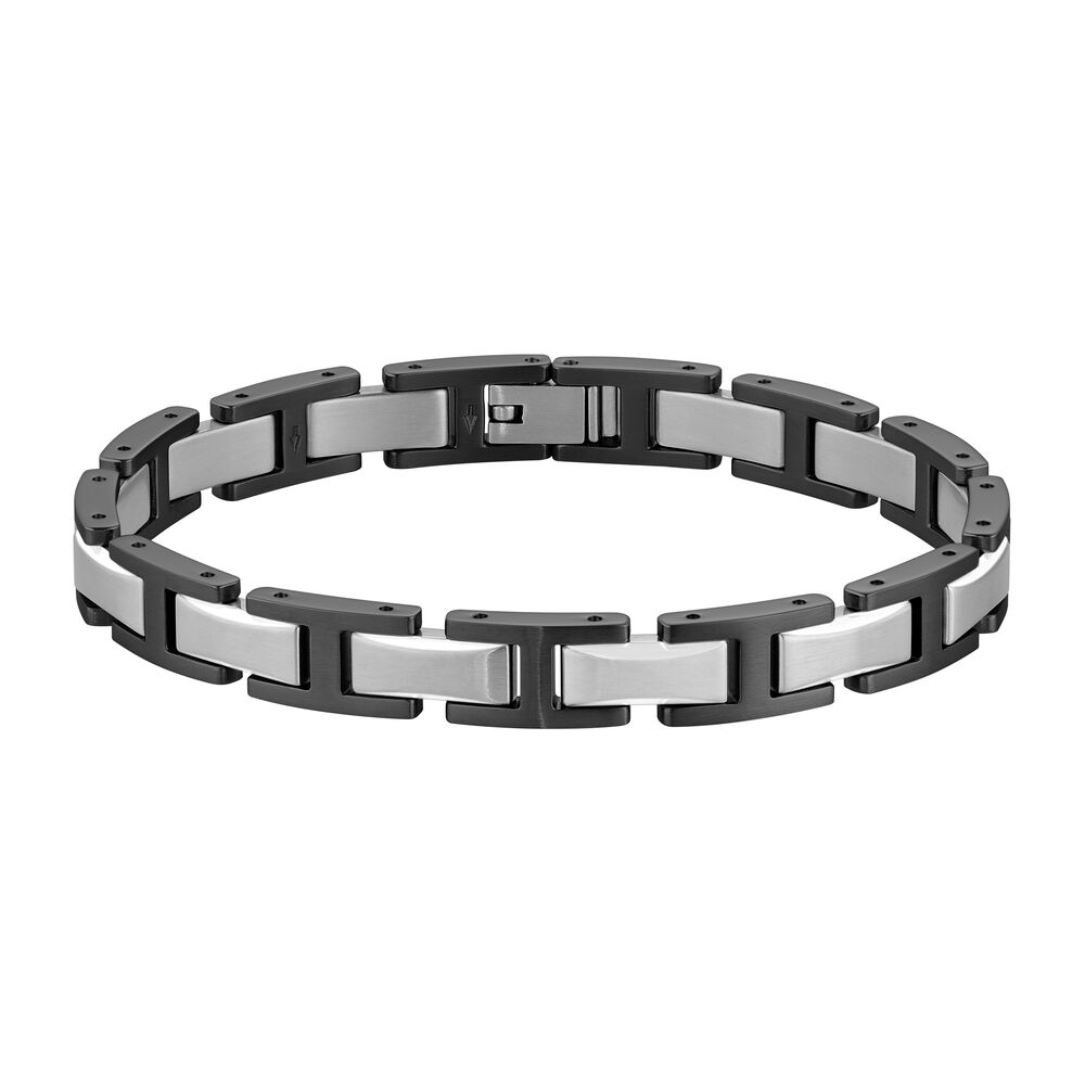 BOSS Nolan Two Tone Black Stainless Steel H-Link Bracelet