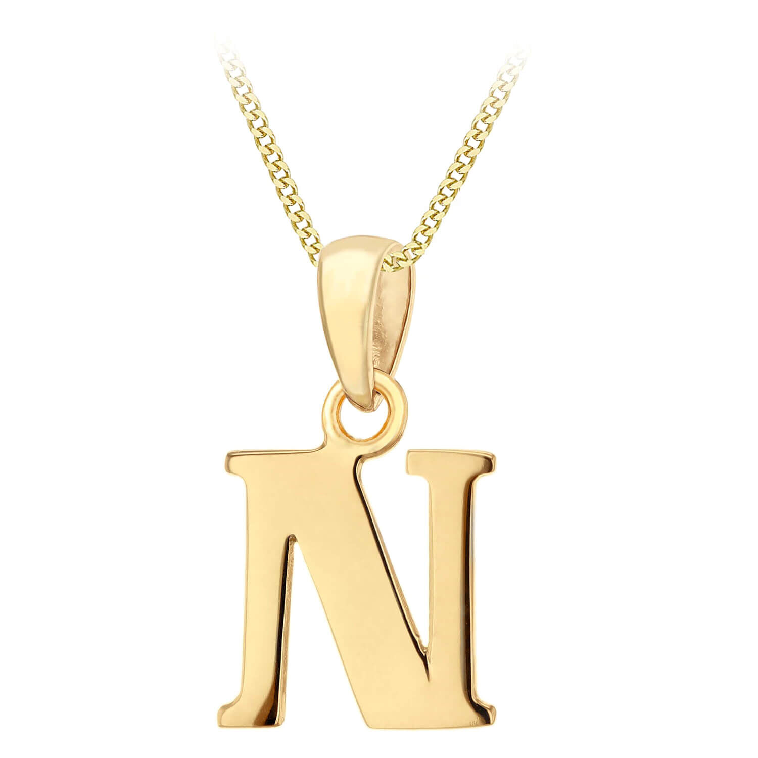 Gold letter new arrivals n pendant