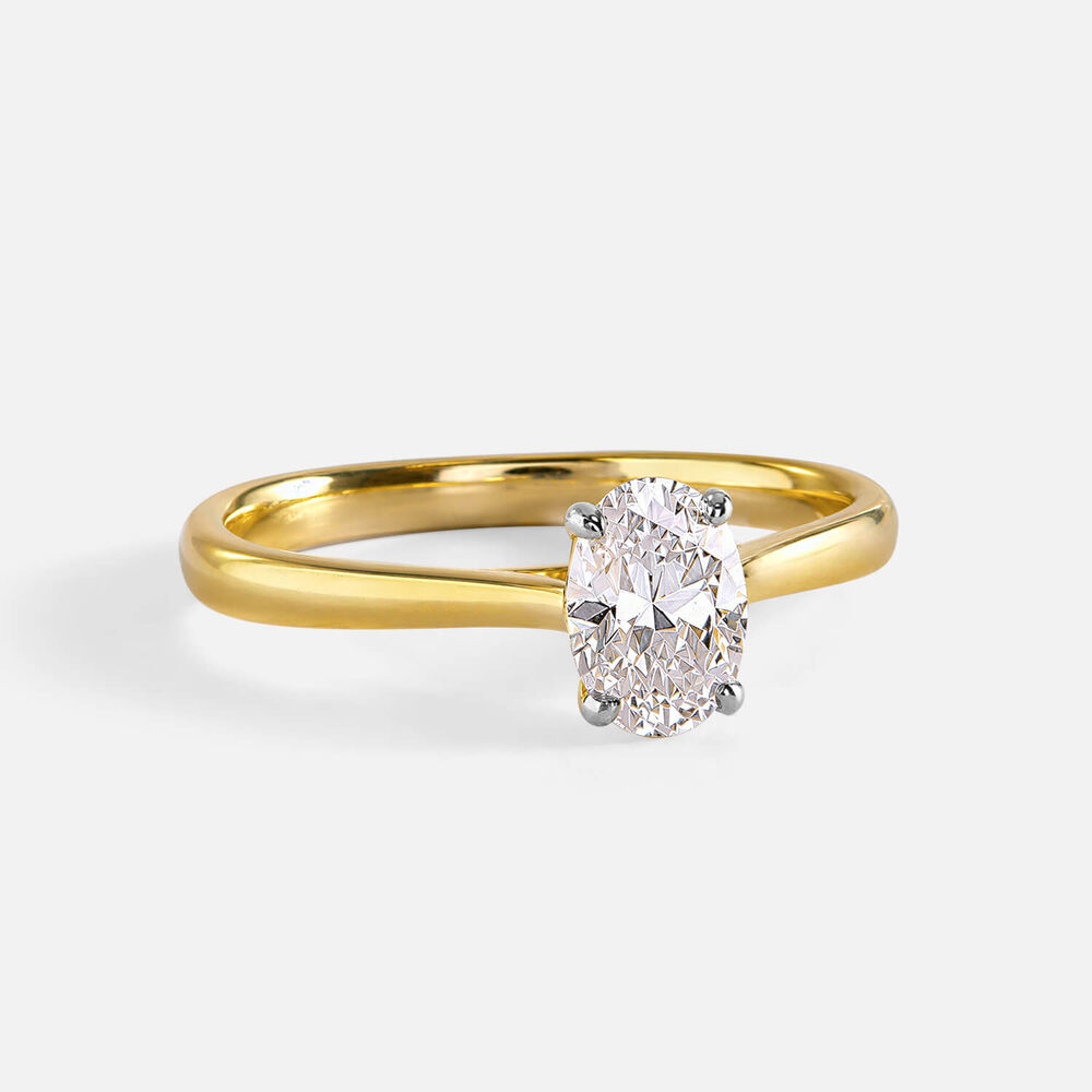 Classic 18ct Yellow Gold 0.70ct Oval Diamond Solitaire Ring