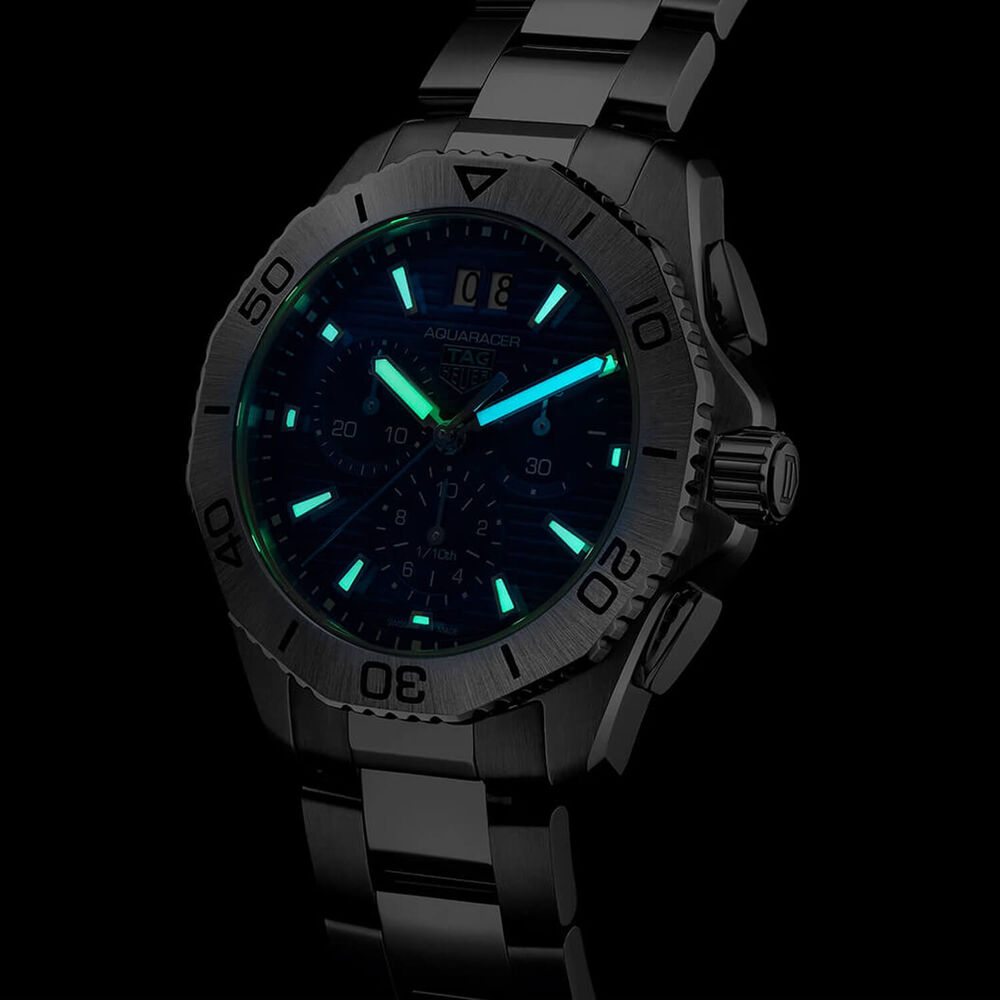 TAG Heuer Aquaracer Professional 200 Quartz Chronograph 40mm Blue Dial Steel Bracelet Watch image number 4
