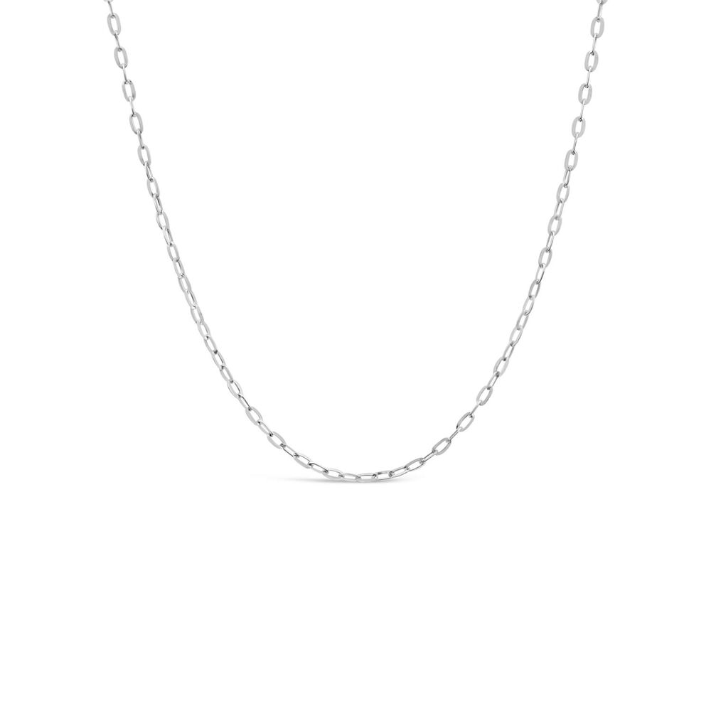 9ct White Gold 18' Rolo Chain Necklet
