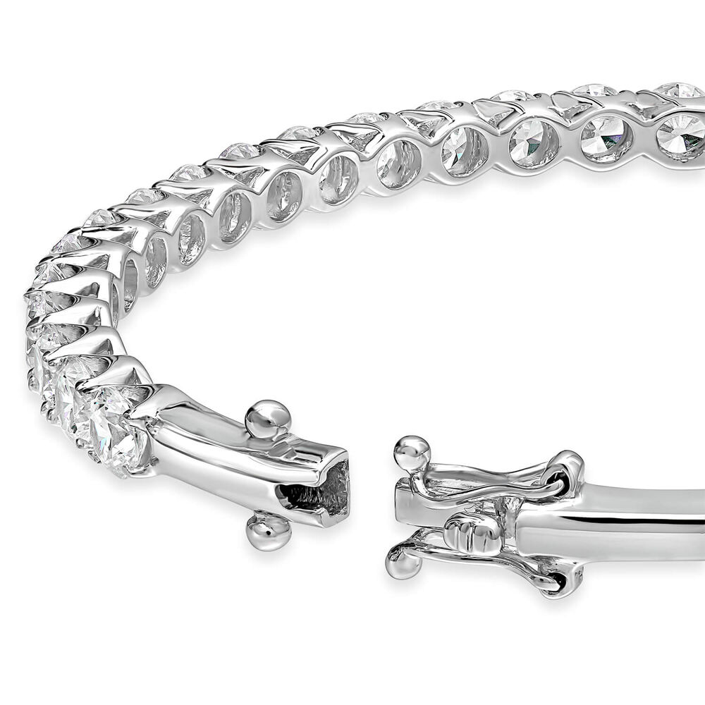 Sterling Silver Round Cubic Zirconia Claw Set Bangle image number 2
