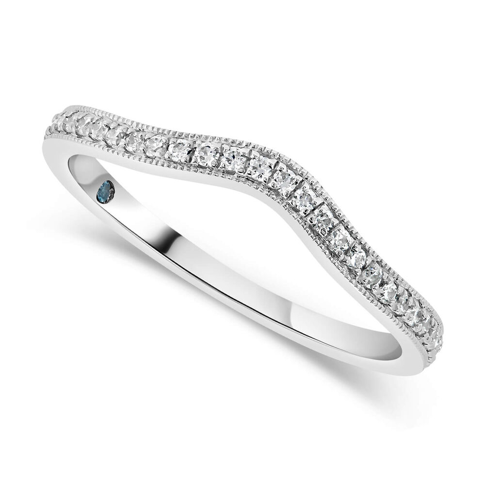 Kathy de Stafford 18ct White Gold Milgrain Dip Ring 0.16ct