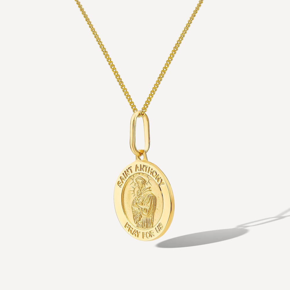 9ct Yellow Gold St Anthony Medal Pendant