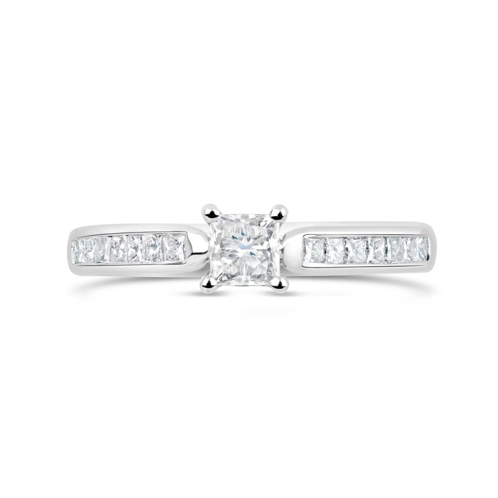 18ct White Gold 0.50ct Princess Diamond Tulip Setting Ring