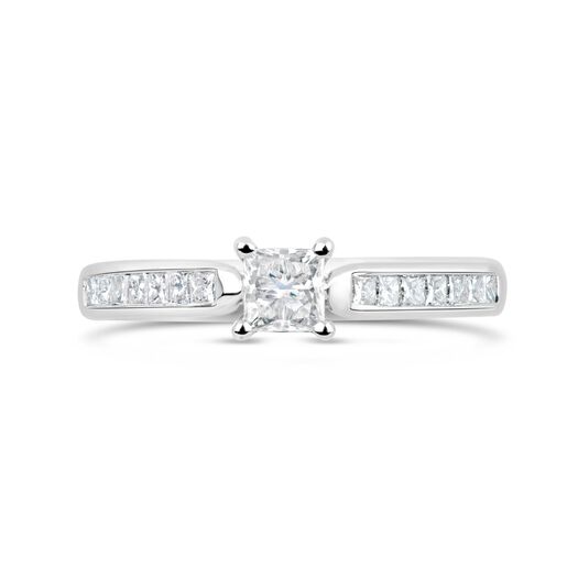 18ct White Gold 0.50ct Princess Diamond Tulip Setting Ring