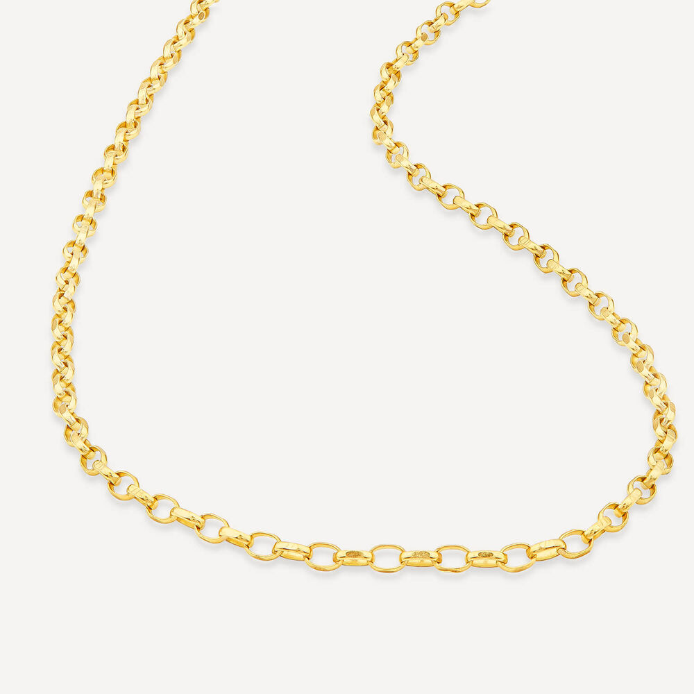 9ct Yellow Gold 18' Small Belcher Link Chain Necklet image number 3