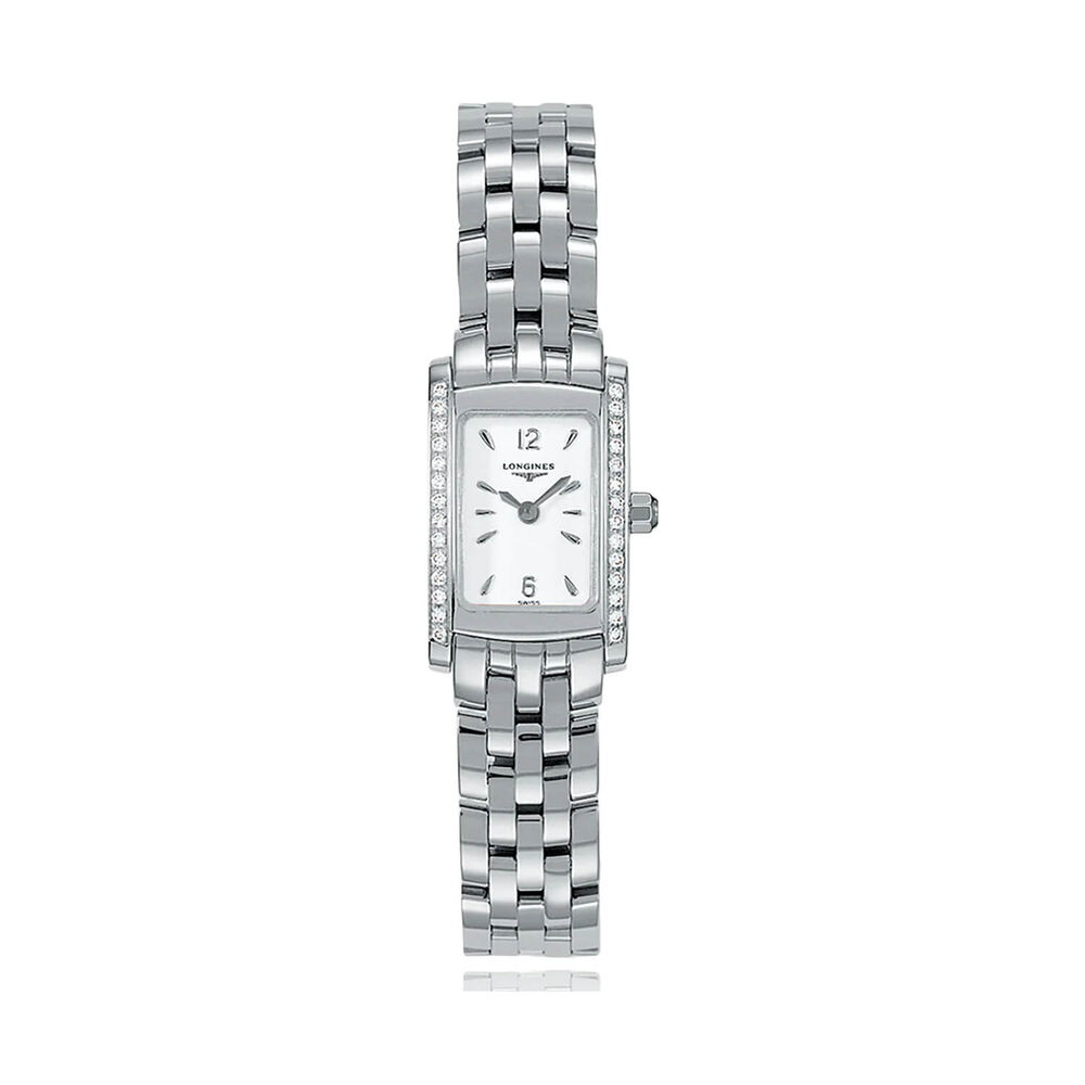 Pre-Owned Longines DolceVita 16x20mm White Dial Diamond Set Bezel Steel Bracelet Watch image number 0