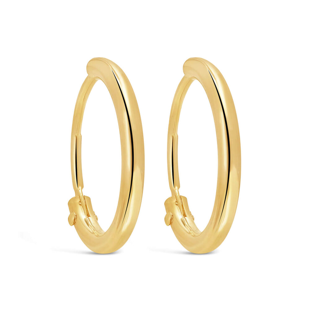 9ct Gold Hoop Ladies 12mm Earrings