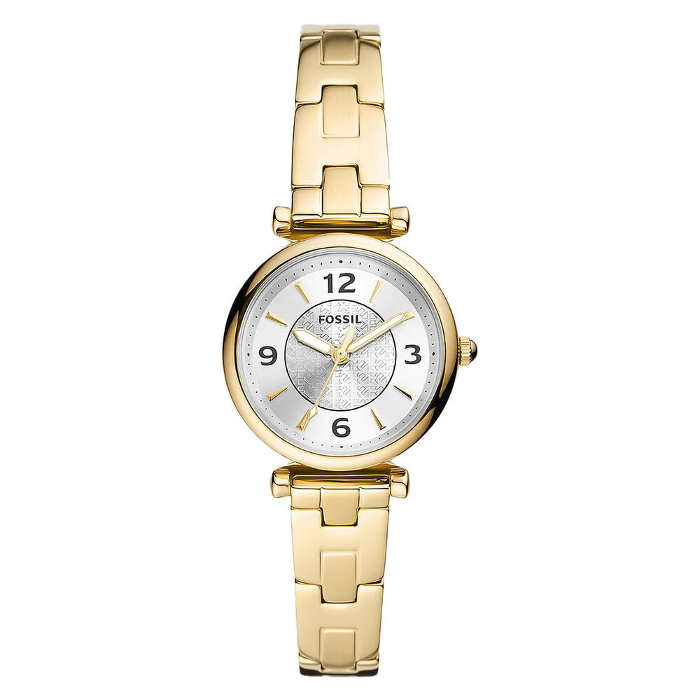 Fossil Carlie Mini 28mm Yellow Gold Steel Case Watch