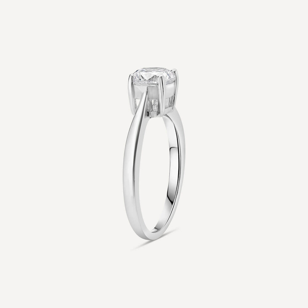 Sterling Silver Cubic Zirconia Solitaire Promise Ring image number 3