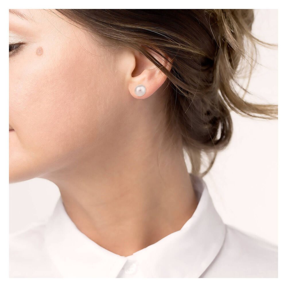 Sterling Silver Pearl Earrings image number 2