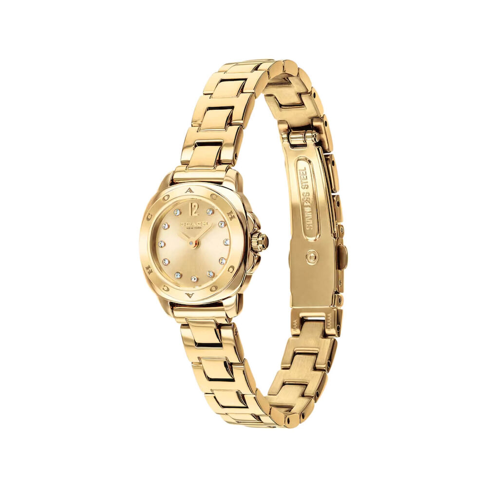 Coach Kitt 21mm Gold Dial Gold Tone Stainless Steel Bracelet Watch