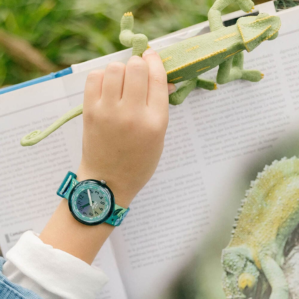 FLIK FLAK Camo Friends 31.85mm Green Dial Quartz Kids Watch image number 3